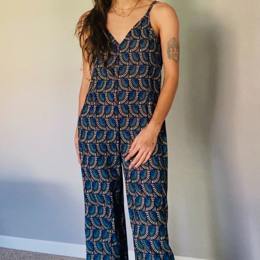 Jumpsuit - Peacock Pattern